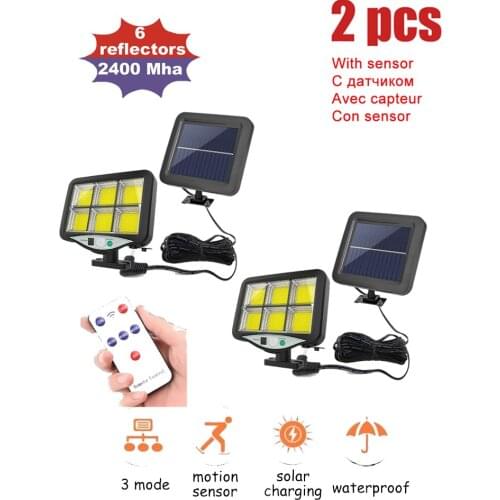2pcs seperable Solar Light Motion Sensor Security Wireless Outdoor Flood Lights IP65 Waterproof solar Lamp 3 Mode for Home Garde