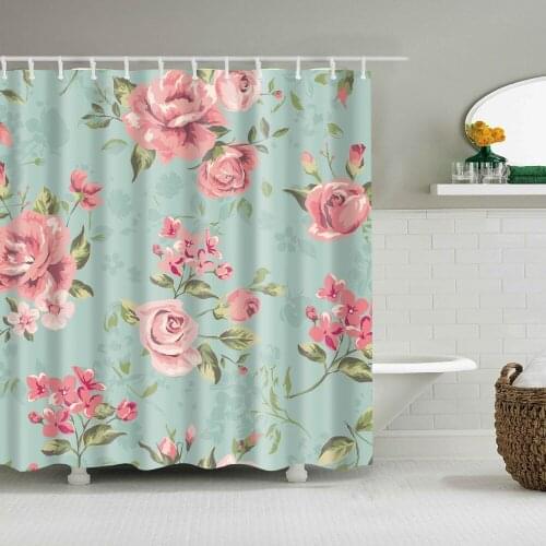 2018 Shower Curtains A Variety of Colors of Flowers Bath Curtain Gift Floral pattern bathroom decoration With plastic hook B1047