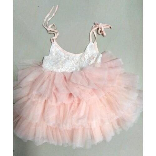 2020 Summer Children Princess Dress Baby Girls Yarn Sling Flower Lace Dresses 2-5Y Wholesale Lots Bulk Clothes