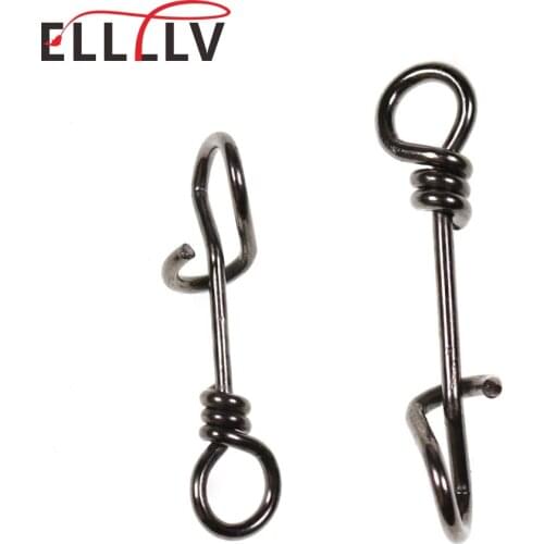 50pcs Strengthen Stainless Steel Quick Lock Snap Spring Clamp Buckle Lure Drop Rigs Connector Saltwater Fishing Accessories