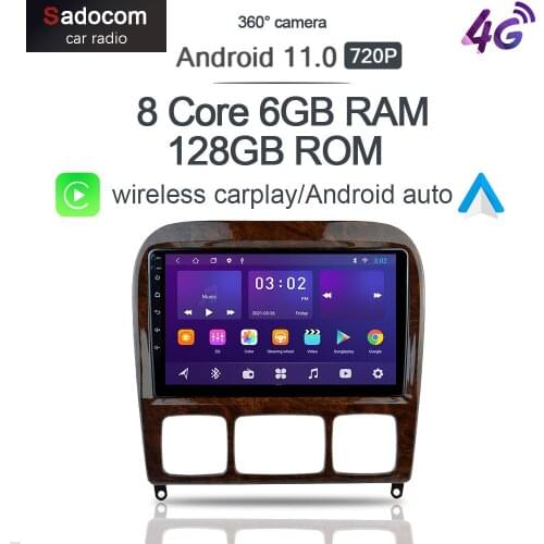 6G+128G Carplay Android 10 Car DVD Player GPS WIFI Bluetooth RDS Radio For Benz S Class W220 S280 S320 S350 S400 S430 S500 S600
