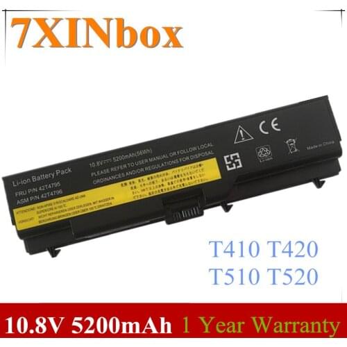 7XINbox 42T4235 42T4731 Battery For Lenovo ThinkPad E40 E50 L410 L412 L420 L421 L510 L512 L520 SL410 SL510 2842 2847 2874 2875