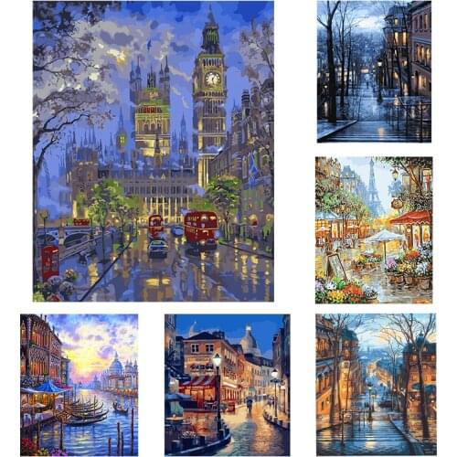 Architectural landscape 13 Kinds of Portrait City Landscape Beauty Diamond Painting Cross Stitch Diamond Painting Available