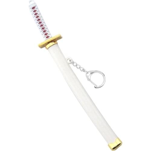 Anime Sword Simulation Weapon Alloy Keychain Collection Model Ninja Knife Prop Halloween Party Decor 066C