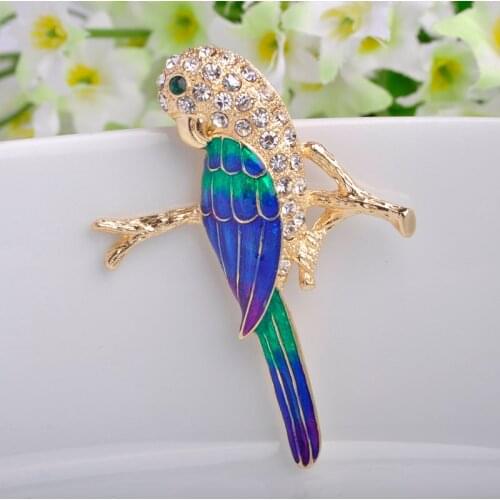 Rhinestone Pin Brooch Children Jewelry Fashion Women Enamel Broaches Womens Birds Hijab Pins Nice Bags Accessory