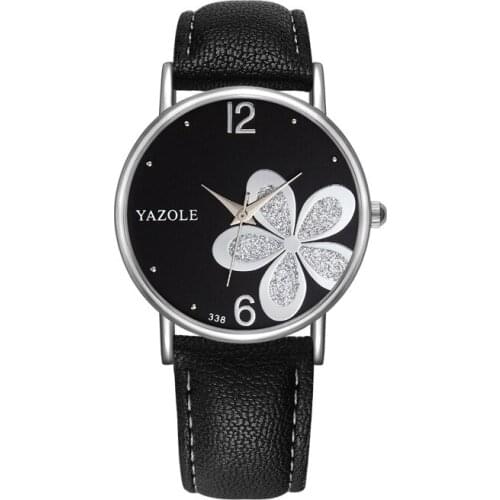 Womens Watches Flower Fashion Leather Strap Analog Quartz Vogue Wrist Watch Clock Couple Watches Gift Reloj Mujer Drop Shipping