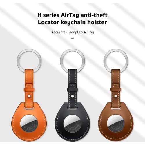 PU Leather Airtag Case Protective Sleeve Cover For Apple Air tag Tracker Locator For Iphone Airtags Keychain New Smart Accessory