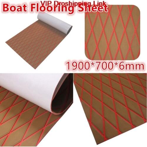 EVA 1900x700x6MM rhombus decorative high temperature resistant surfboard anti-slip mat SUP paddle board anti-slip mat brown+red