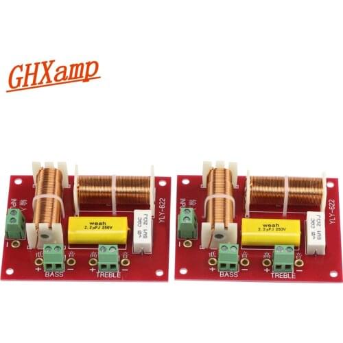 GHXAMP 200W Speaker Divider 2 Way Crossover 5000HZ Tweeter and Bass Two-way Crossover Auido Board 2PCS