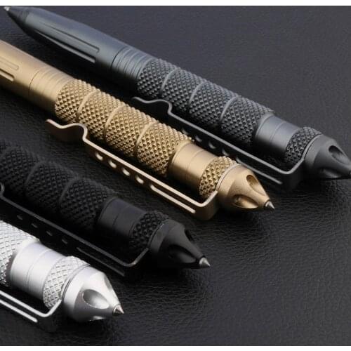 Self Defense Tool Pens Multi-functional Pen Tactical Tungsten Steel Window Glass Metal ink Ball point pen Stationery supplies