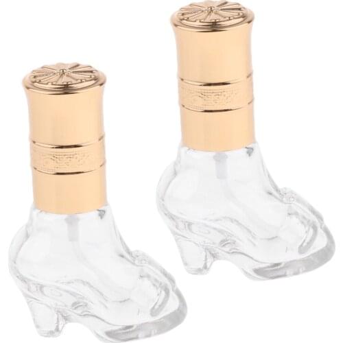 2 Pieces 6ml Empty Refillable Crystal Shoes Perfume Spray Bottles Containers