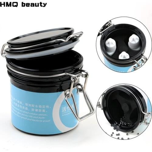 Eyelash Glue Storage Tank Container Adhesive Stand Activated Carbon Sealed Storage Jar For Eyelashes Extension Makeup Tool