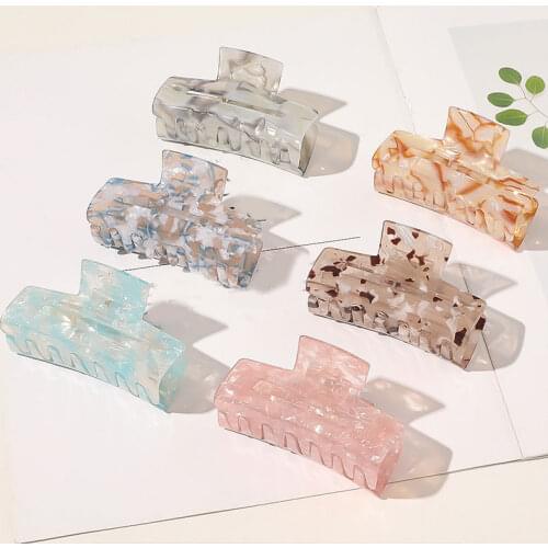 Korean Acetate Leopard Hair Claws Fashion Summer Hairpins Women Square Hair Clips Banana Clip Vintage Resin Hair Accessories Hot