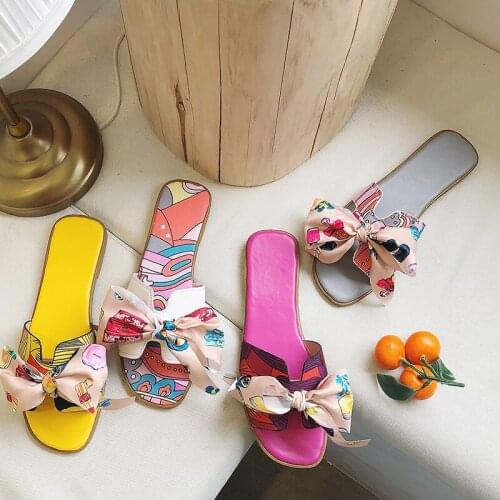Summer Sandals Slipper 2021 Summer Fashion Sandals Shoes Women Bow Indoor Outdoor Flip-flops Beach Shoes Female Slippers