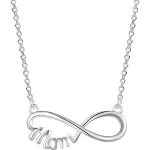 925 sterling silver fashion simple MOM pendant mother lover necklace clavicle chain