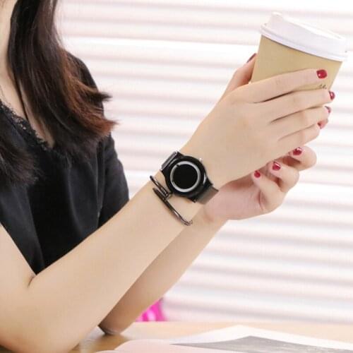 Hot Fashion Creative Watches Women Men Quartz-watch Unique Dial Design Minimalist Lovers' Watch Soft Leather Wristwatches