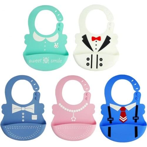 Fashionable Silicone Breastplate Baby Bib Waterproof Cartoon Infant Bandana Bibs Newborn Feeding Burp Cloth Drooling Scarf