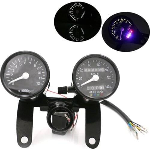 Motorcycle Odometer Speedometer Tachometer Gauge For Chopper Bobber Cafe Racer