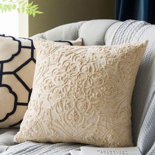Nordic Style Home Pillowcase Convex Rope Embroidered Pillow Cover Decorative Square Backrest Cushion Case funda almohada 50*50cm