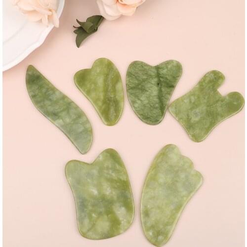 Jade Guasha Massage Board Natural Stone Gua Sha Scraper Beauty Tool Health Care Meridian Scraping Plate Lose Weight Massager