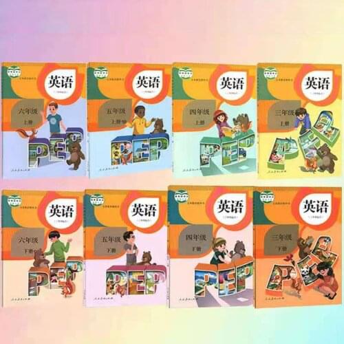 Newest Hot PEP Version Version Of Primary School English Grade 3-6 A Complete Set Of 8 Textbooks Anti-pressure Books Livros