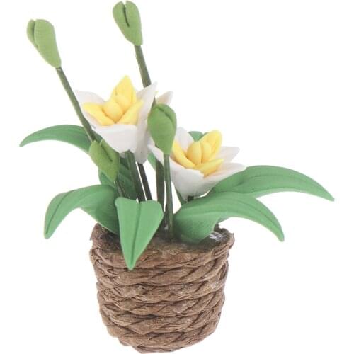 New 1:12 Doll House Miniatures Mini Clay Flower Pots Ornaments Toys