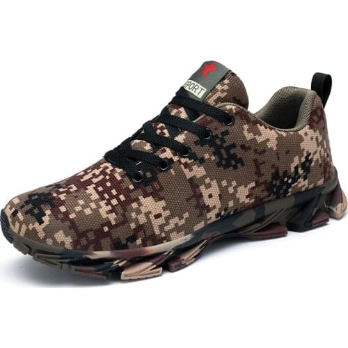 New Camouflage Sneakers Shoes Men Outdoor Hiking Shoes Low-cut Train Shoes Light Running Sport Shoes Military Shoes Army Shoes