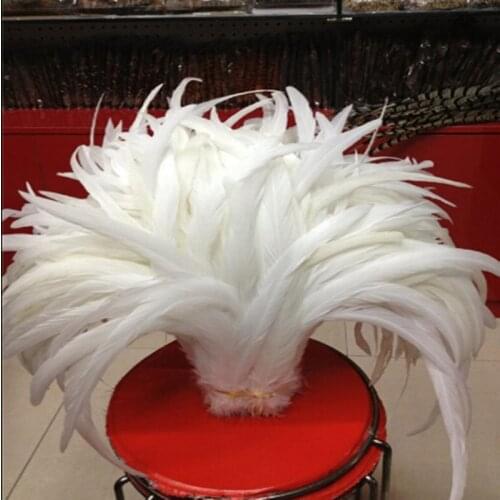 Wholesale 50 pcs beautiful white rooster tail feathers 10-12 inches 25-30 cm Dance Celebration decoration