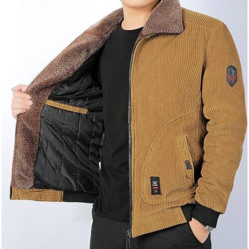 Autumn Winter Parkas Jacket Men Corduroy Velvet Puffer Jacket Thick Warm Windbreaker Men Coats Parka Outerwear Large Size M-6XL
