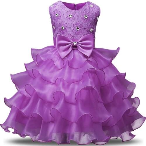 Flower Girl Dress Summer Clothes Baby Girl Layered Wedding Tutu Dresses Kidss Party Wear Costume For Girl Children Clothing