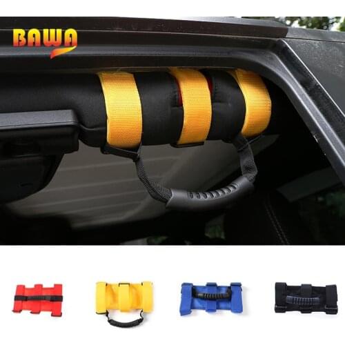 BAWA Car Interior Armrest Roll Bar for Jeep Wrangler JK 2007-2017 ABS+ Oxford Cloth TOP Grab Handle Decoration Accessories