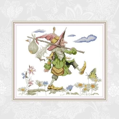 Hiking Patterns Cross Stitch Kits 11CT Printed Fabric 14CT White Canvas DMC Counted Cross-stitch Thread Embroidery Sets