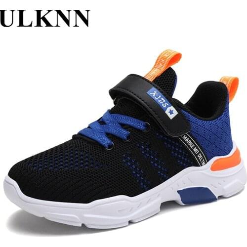 ULKNN Girls Boys Casual Shoes Soft Bottom Sneakers Shoes Platform Non-slip Outdoor 2021 Children Kids Knitted Shoes Mesh Shoe