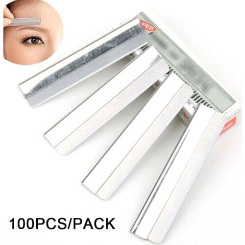 Profession 100pcs Stainless Steel Microblading Eyebrow Brow Shaving Trimmers Make Up Tools