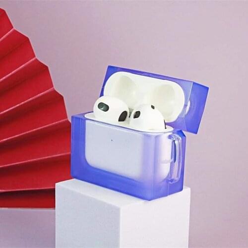 For Airpods Case Crystal Neno Cube Transparent Silicone Shockproof Cases for Apple Airpods Pro 1 2 Earphones Clear Soft Cover