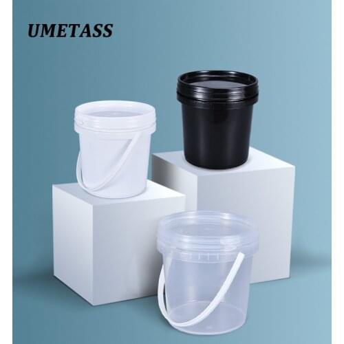 UMETASS Empty 1L plastic buckets with Lid PP material storage container for candy,honey,water Food Grade pail 10PCS/lot