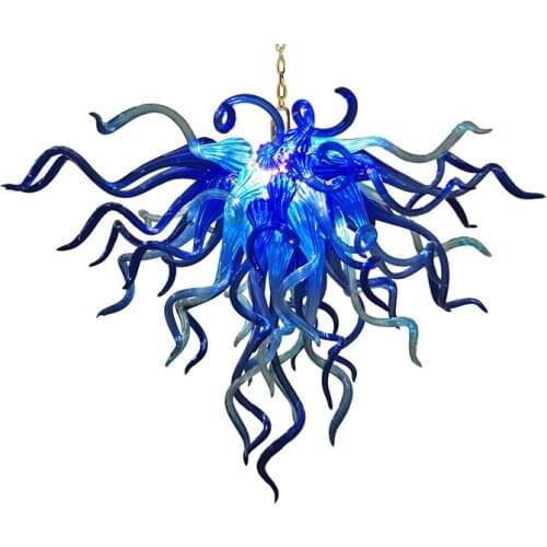 Longree Christmas Decorative blue Murano glass lamp antique Indian crystal chandelier art deco light fixtures