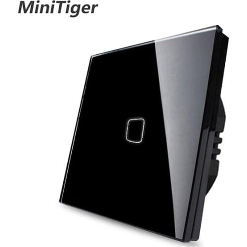 EU Stanard Touch Switch White Crystal Glass Panel 1 Gang 1 Way Touch Switch, EU Light Wall Touch Screen Switch,AC 170-250V