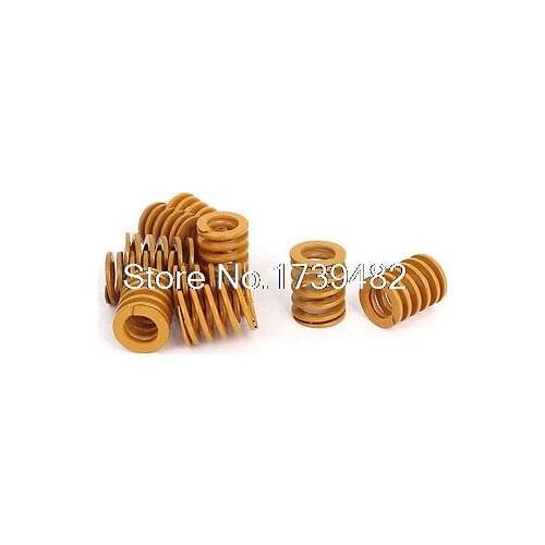 16mm OD 20mm Long Light Load Stamping Compression Mold Die Spring Yellow 10pcs