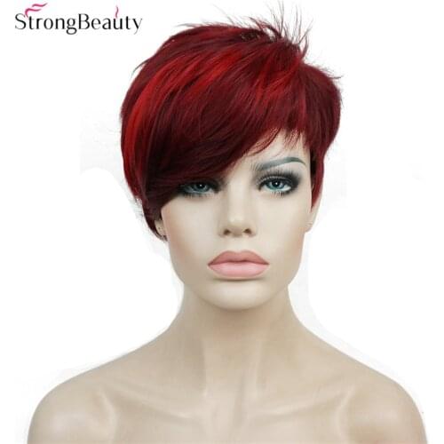 Strong Beauty Short Synthetic Wigs Women or Men Hair Heat Resistant Wig
