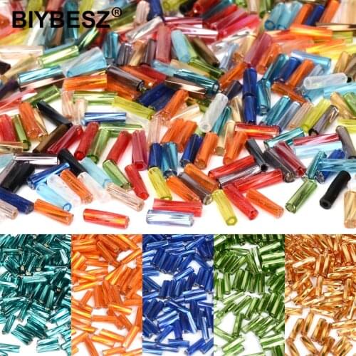 Twist 2x6MM Bugle Glass Beads Czech Silver Gold Black Beads for Diy Handmade Jewelry Making Bracelet Necklace Beadwork