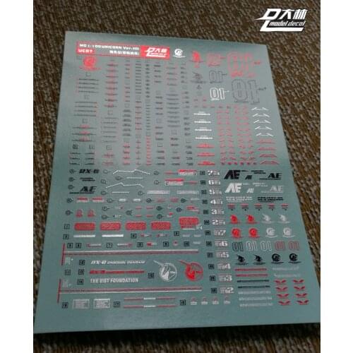 UC19 DL Gundam MG UNICORN RX-0 Decal Sticker Model Tool