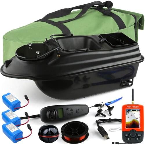 VERY100 500M GPS Wireless RC Fishing Bait Boat 2 Hoppers,LCD Display GPS Sonar Fishfinder,Spare Batteries,Triangle Handbag Angle