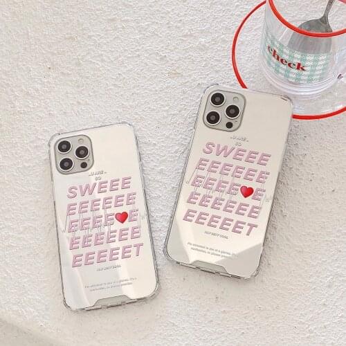 Tobebest Sweet Heart Mirror Phone Cases for iPhone 12 Pro Max 11 pro max X XS XR 7 8 Plus Soft Cover Shell Gift for Woman Girl
