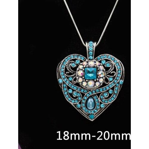 SP18-67 Newest Crystal Heart pendant Necklace 18mm metal ginger snap button jewelry OEM, ODM watches women one direction