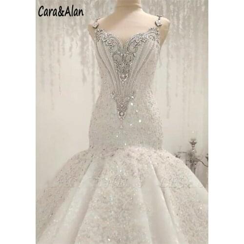 Royal Crystal Beaded Mermaid Wedding Dress 2020 Lace Applique Arabic Bridal Gowns Custom Made vestido de noiva aliexpress india