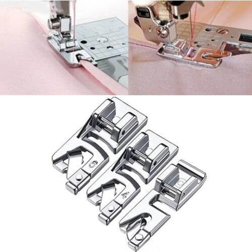 1/3Pcs Sewing Accessories Narrow Rolled Hem Sewing Machine Presser Foot Set Household Sewing Tools Embroidery Hoop 3mm 4mm 6mm