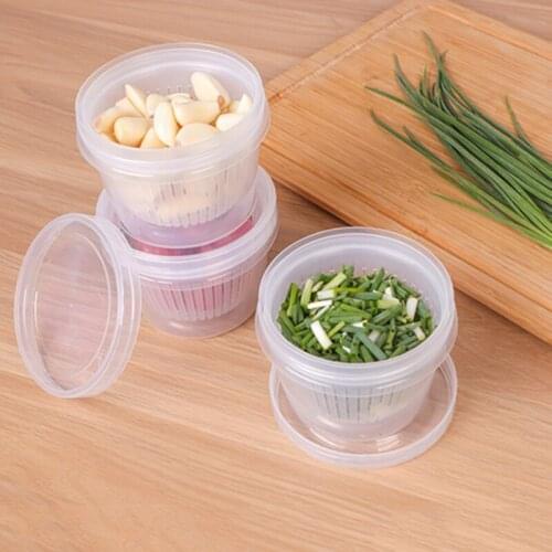 1Pc Onion Crisper Kitchen Food Ginger Garlic Containers PP Box Refrigerator Fruit Freshness Portable Preservation Drain Seal Box