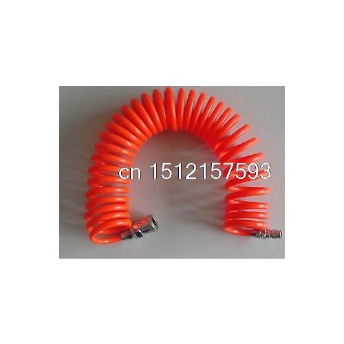 12mm(OD) x 8mm(ID) PU Recoil Air Tubing Pipe Hose 6m With Quick Connector
