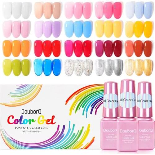20 Colors 7ml UV Gel Nail Polish Semi Permanent Colorful Nail Art Gel Varnish Soak Off Gel For Manicure Top Coat Base Coa